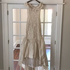 Handmade Italian silk wedding gown.